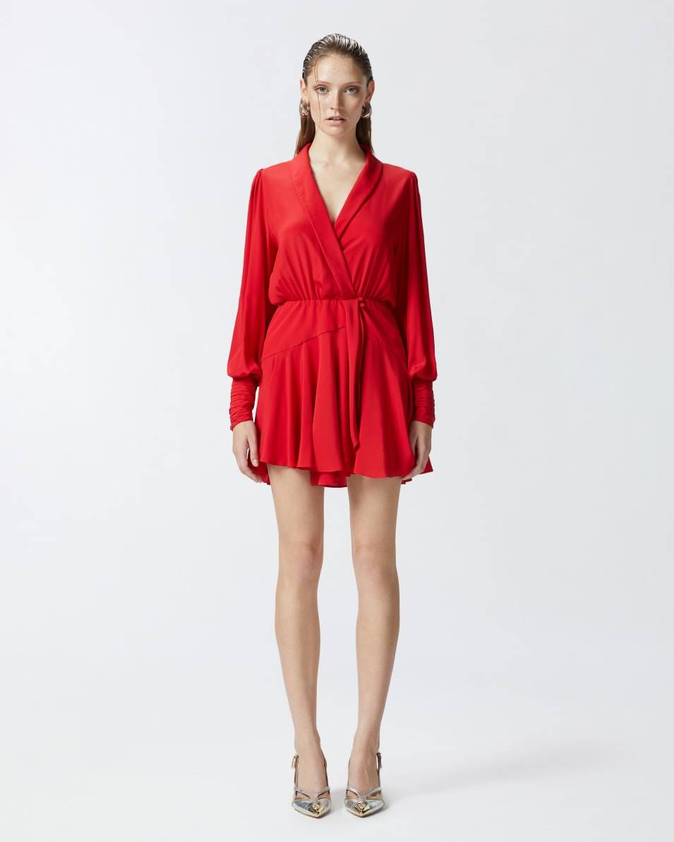 Pinko Kurzes Kleid aus Seidenmix mit tiefem Ausschnitt Bis zu 55% Rabatt