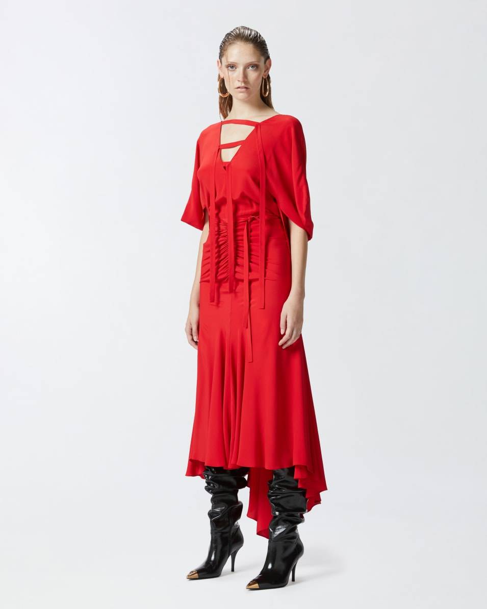 Pinko Langes Crêpe-Kleid aus Seidenmix Nur noch ein Tag übrig