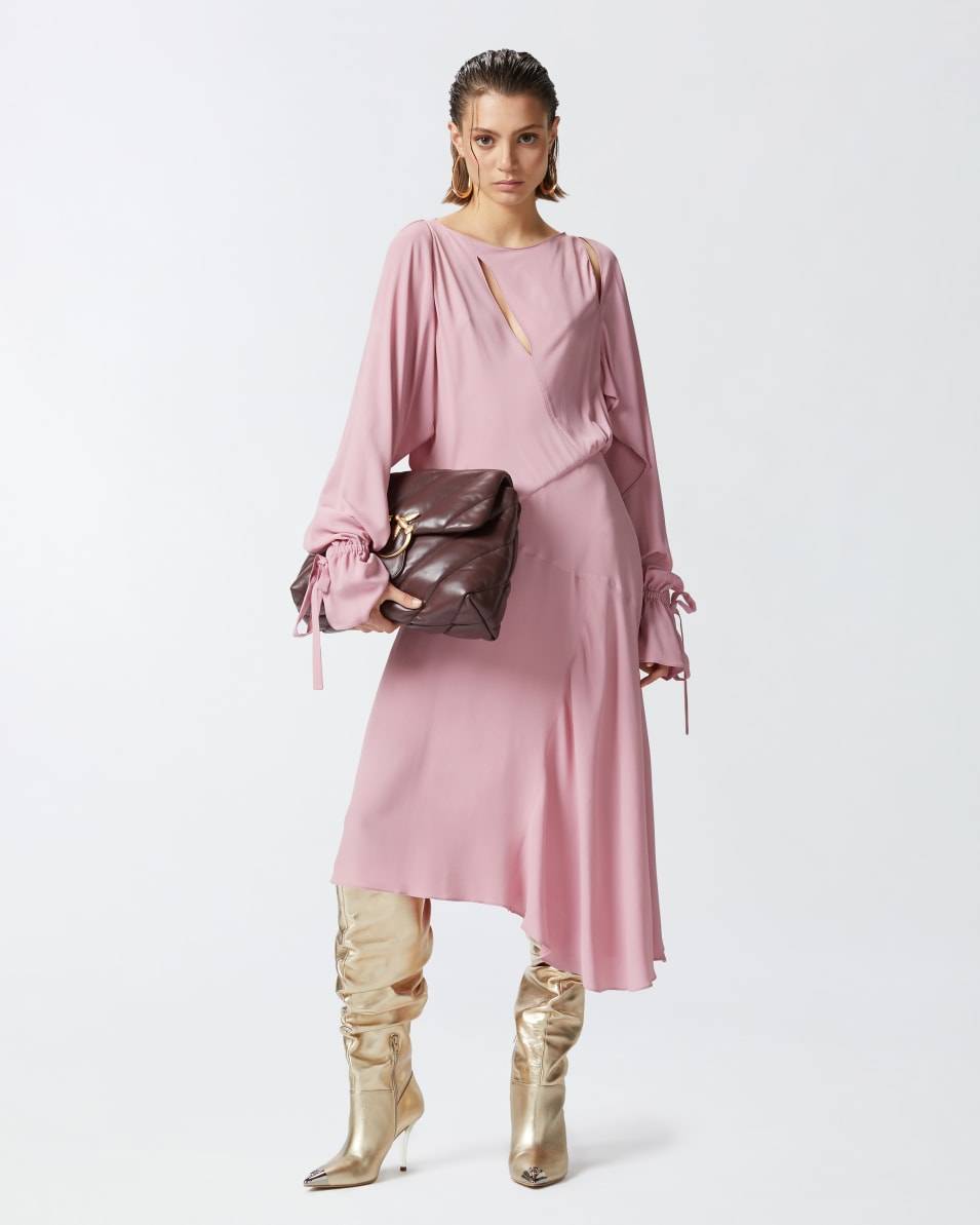 Pinko Asymmetrisches Midikleid aus Crêpe Super Rabatt
