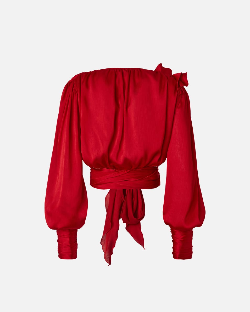 Pinko Kurzbluse aus Satin mit Applikationen Riesige Rabatte