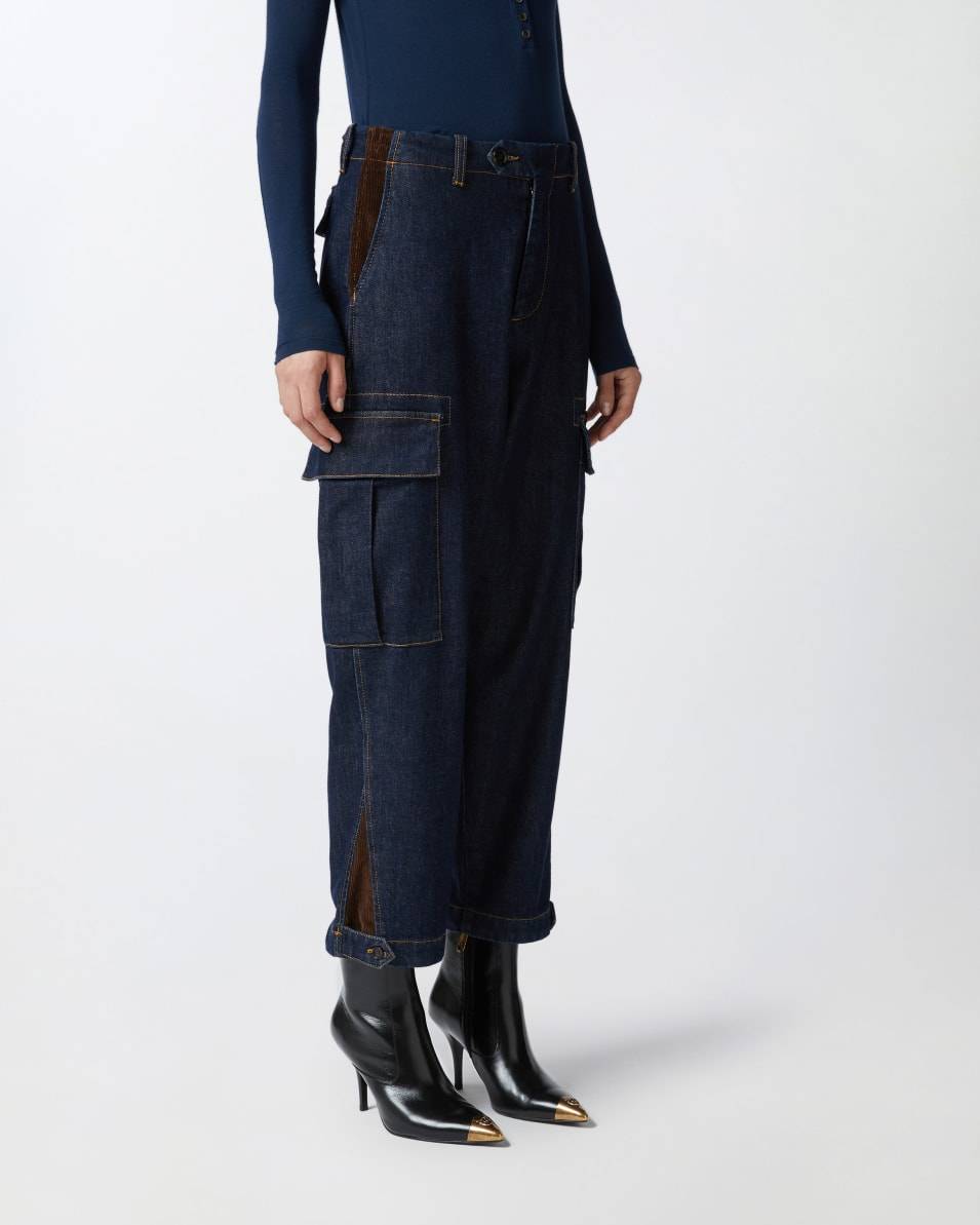 Pinko Dunkelblaue Cargo-Jeans mit Maxitaschen 50% Rabatt mit kostenlosem Versand
