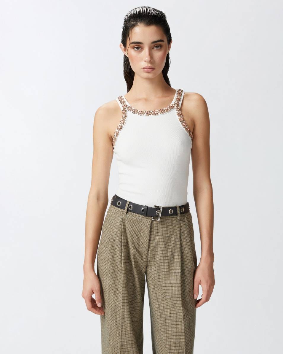Pinko Tanktop mit glänzender Stickerei Vatertagsangebot
