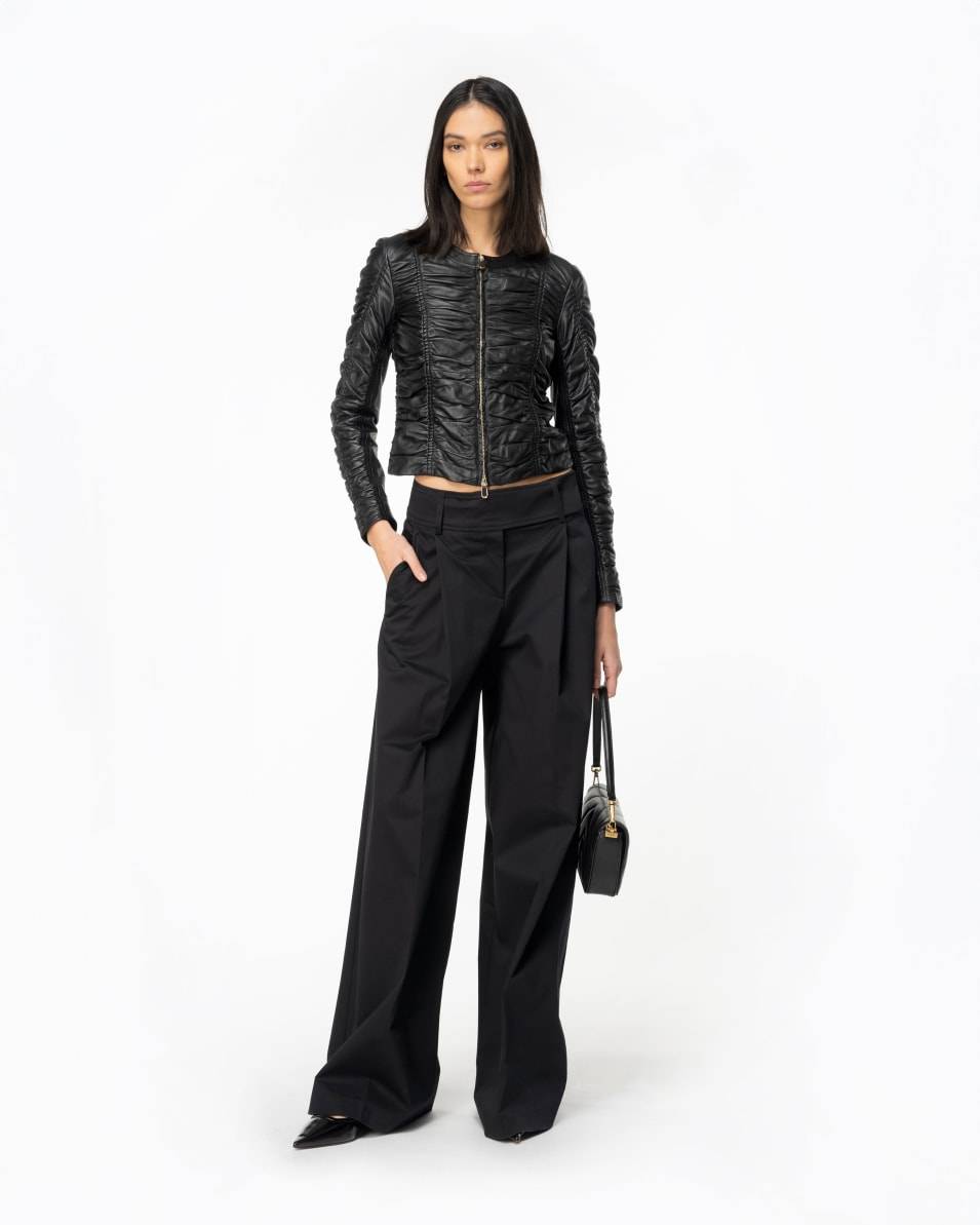 Pinko Jacke aus gerafftem Nappaleder Begrenzte Freigabe