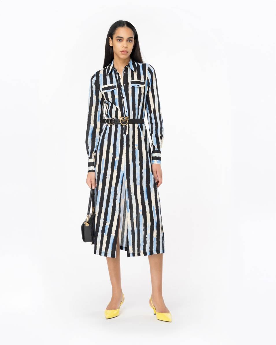 Pinko Hemdblusenkleid Pinselstrich Neueste Stile