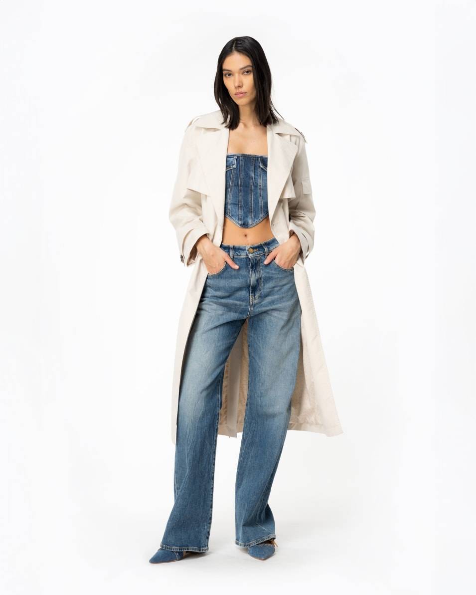 Pinko Wide-Leg-Jeans aus Vintage-Denim Riesige Rabatte