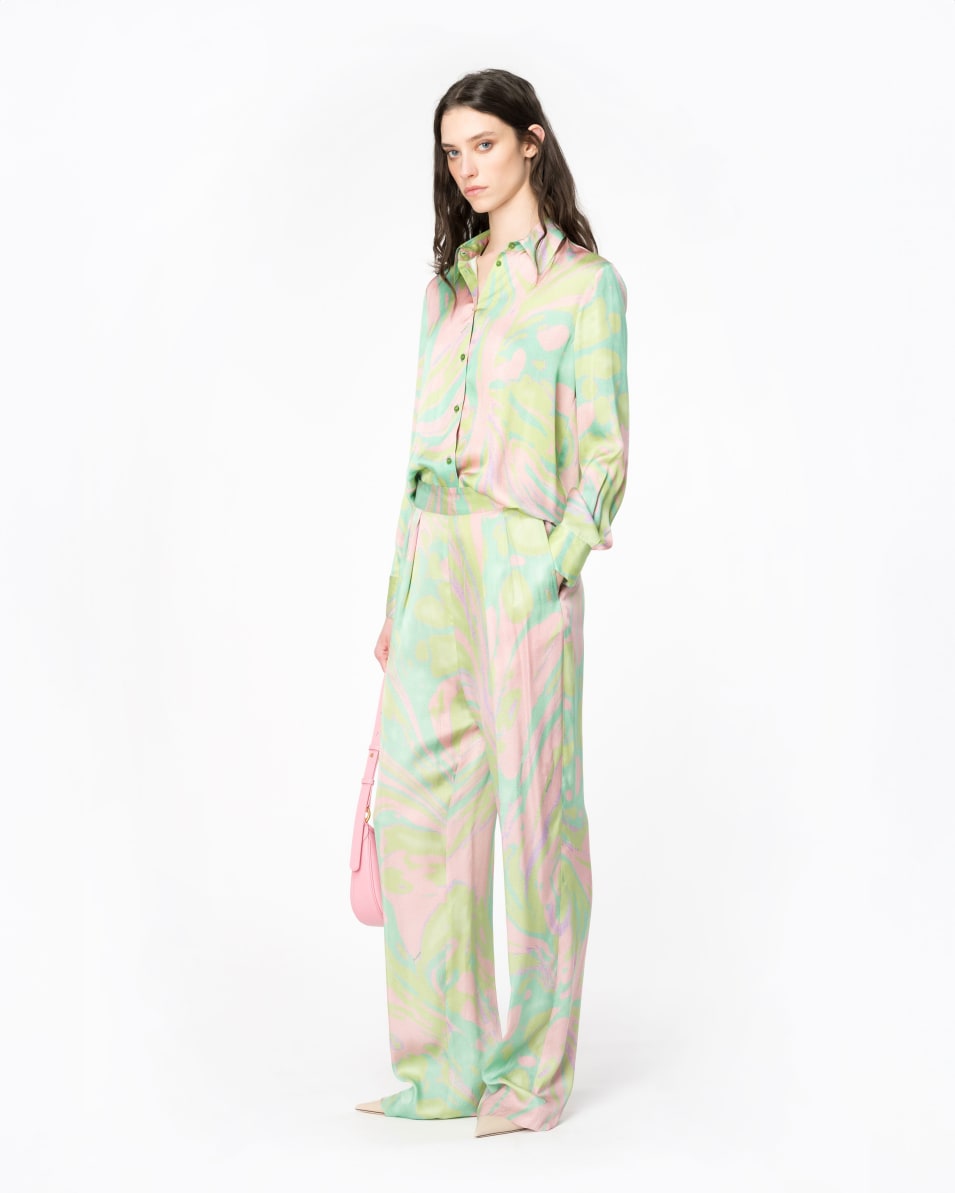 Pinko Satinhose Splash-Print Clearance-Verkauf