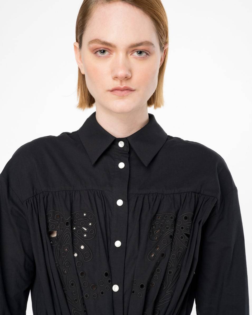Pinko Hemdblusenkleid mit Lochspitze im Rodeo-Stil Super Sparpreis