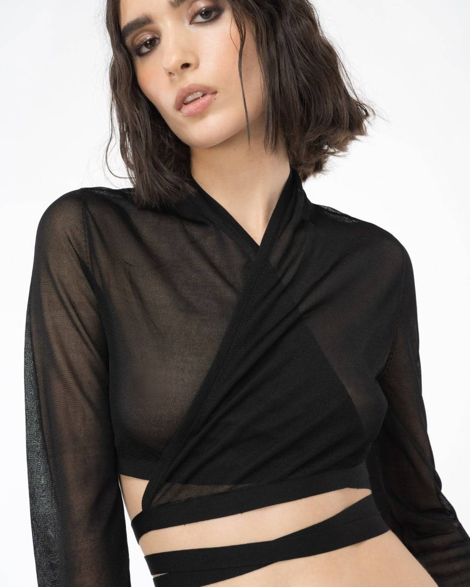 Pinko Kurzer Cardigan in Schleieroptik Reimagine PINKO by Patrick McDowell Letzte 2 Tage