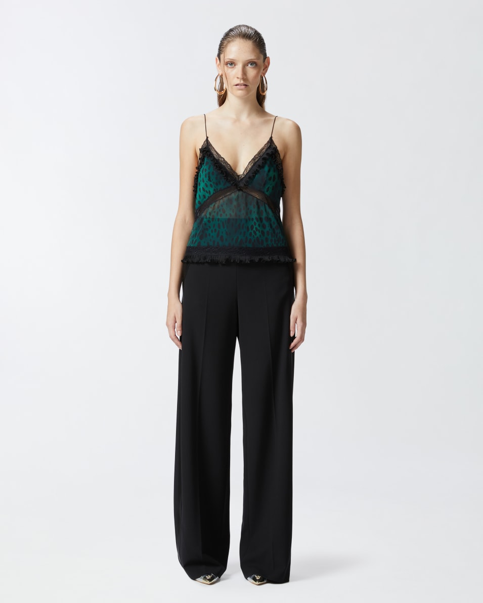 Pinko Leichtes Top mit Flecken-Print und Spitze Black Friday