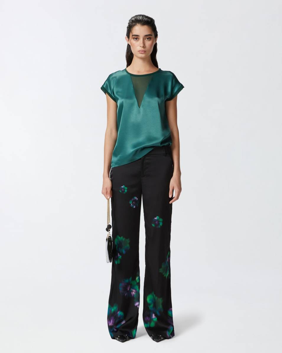 Pinko Satinhose mit Blumenprint Cyber Monday