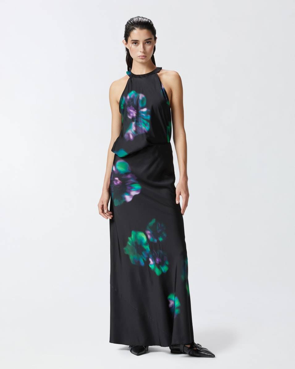 Pinko Langer Satinrock mit Blumenprint Vatertagsangebot