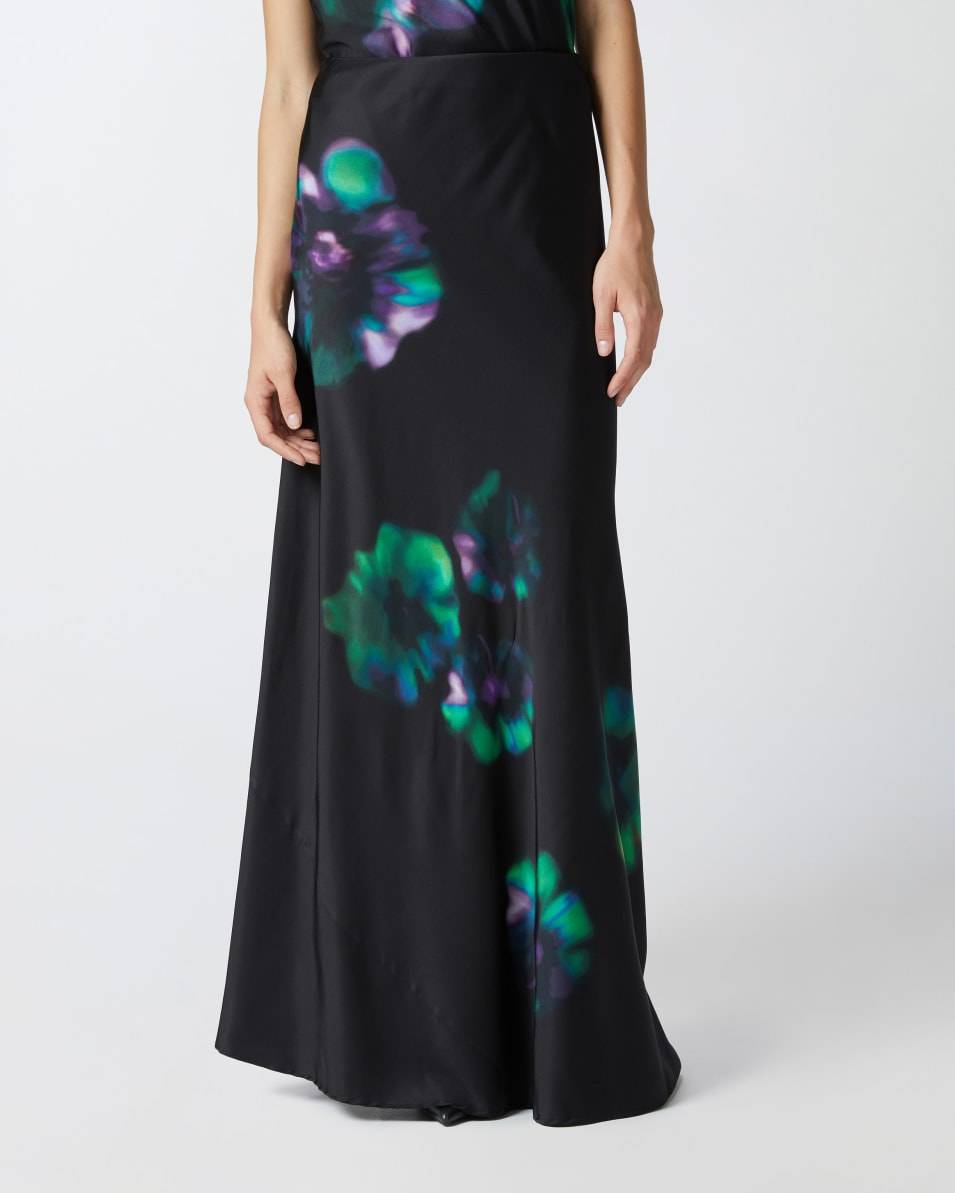 Pinko Langer Satinrock mit Blumenprint Vatertagsangebot