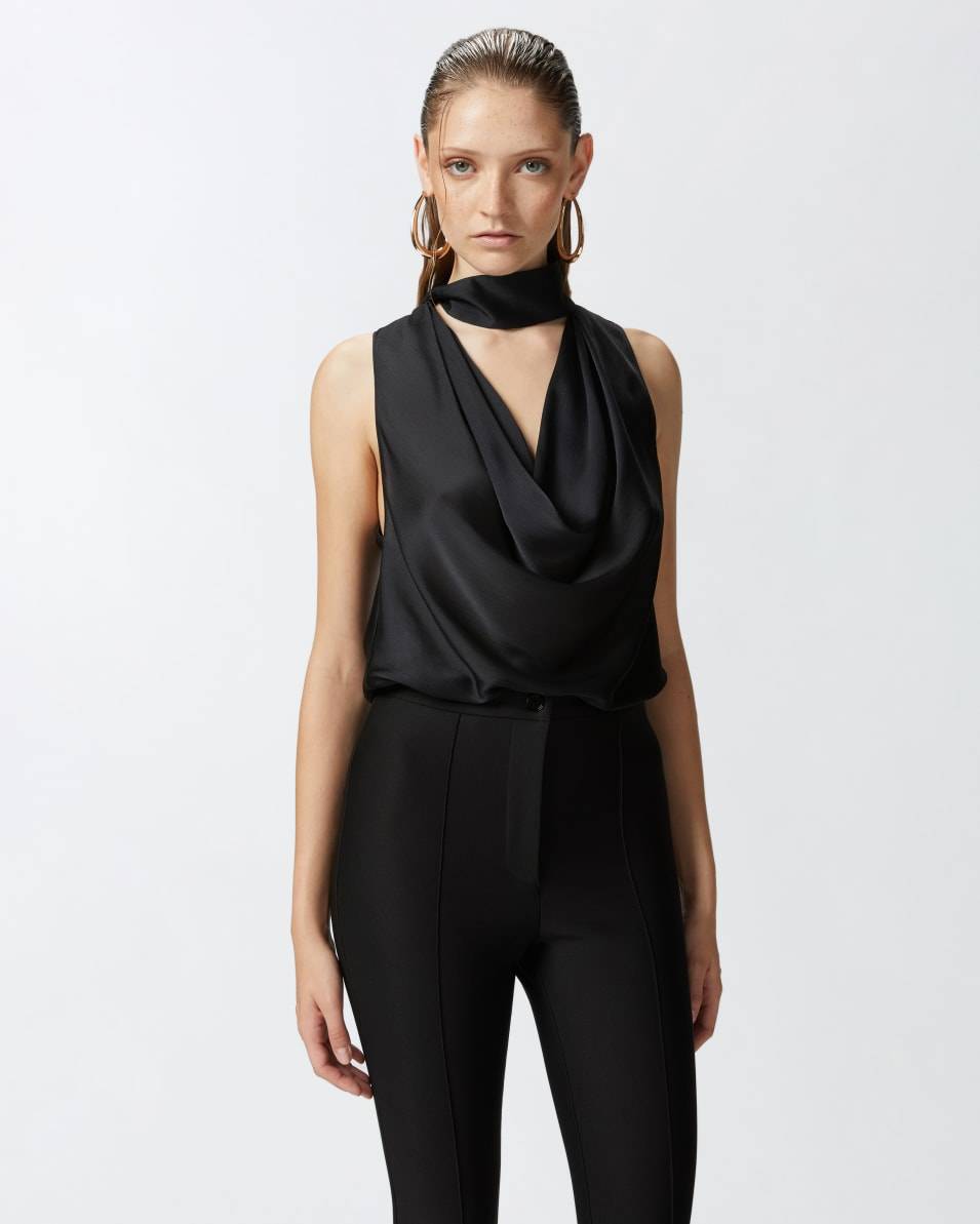 Pinko Drapiertes Top aus gekräuseltem Satin Jubiläumsangebot