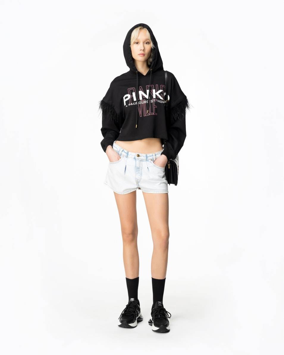 Pinko Sweatshirt PINKO Cities mit Federn Kauf eins, bekomm eins gratis