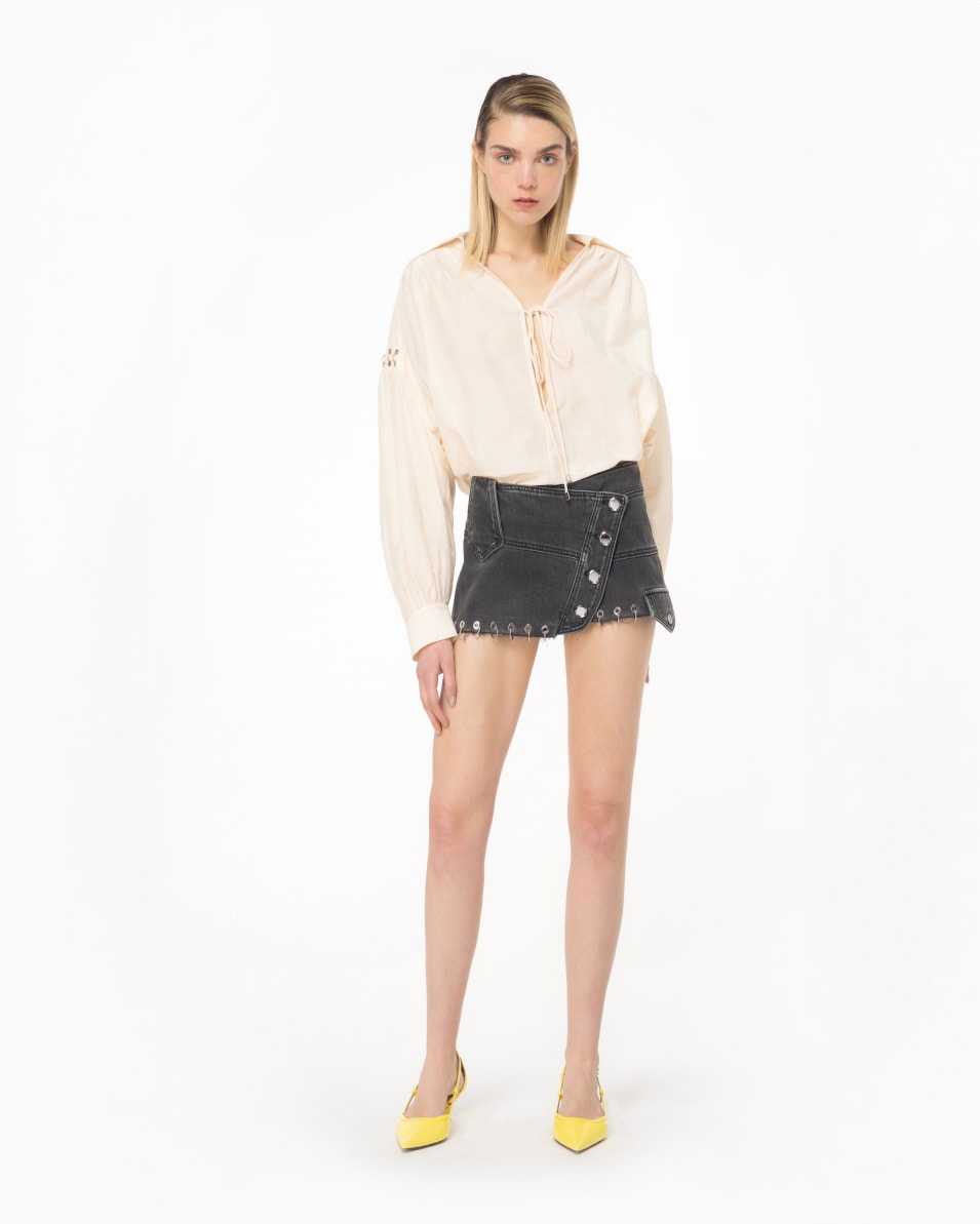 Pinko Voile-Bluse mit Piercings Sonderangebote