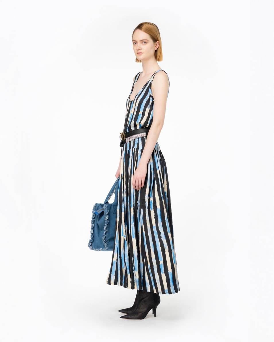 Pinko Langes Kleid mit Pinselstrich-Print VIP-Rabatte