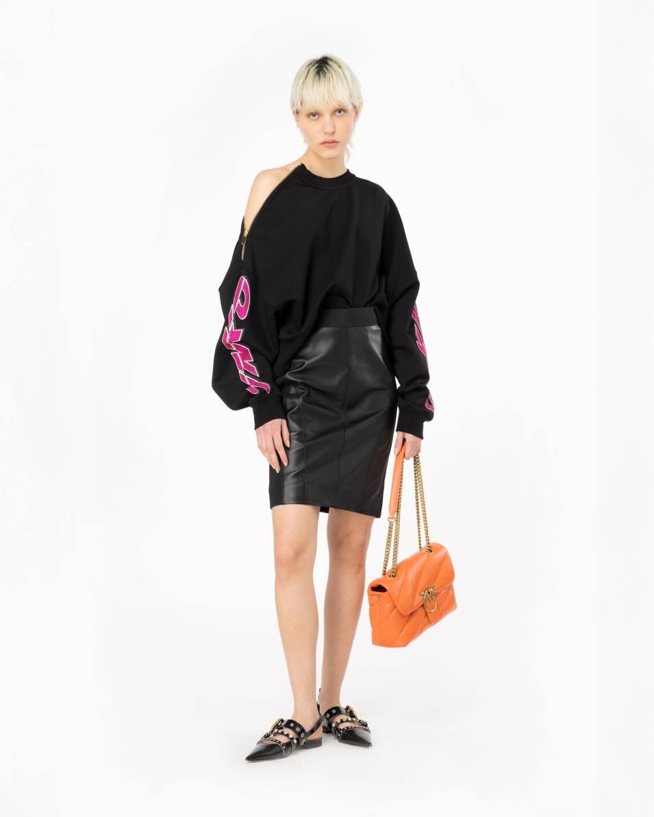 Pinko Crop-Sweatshirt mit strassbesetztem Print Letzter Tag