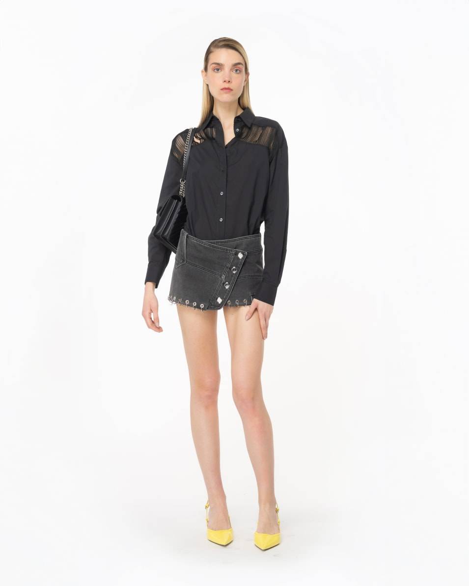 Pinko Musselin-Hemdbluse mit Fransen Flash Sale