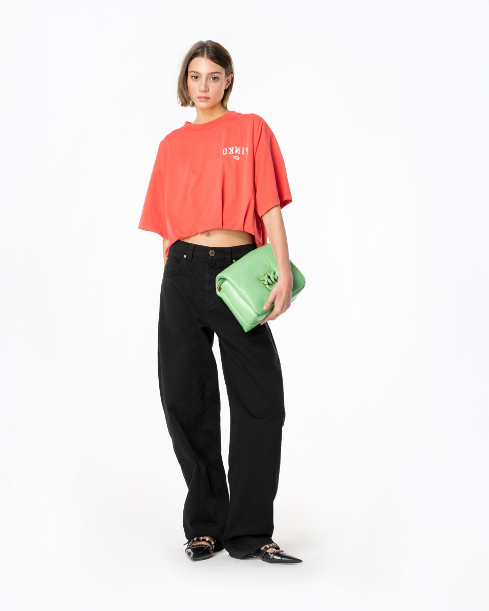 Pinko Cropped-T-Shirt mit Logoprint Begrenztes Angebot