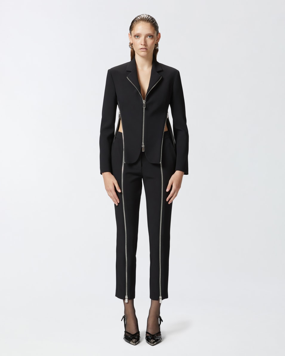 Pinko Jacke aus Crêpe-Stoff mit Metallreißverschlüssen Letzter Tag