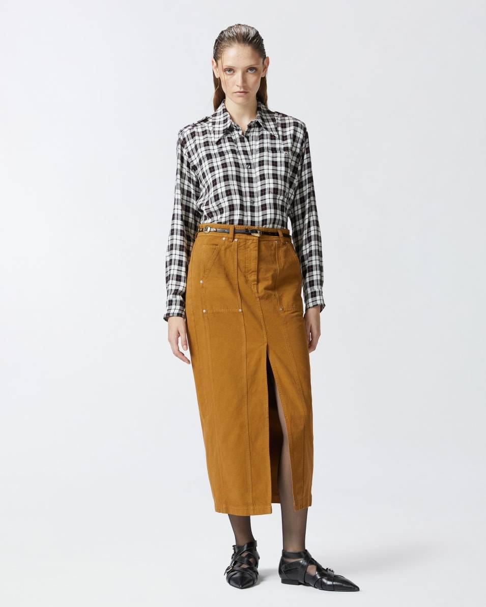 Pinko Langer Rock aus Baumwolle in Workwear-Optik Bis zu 50% Rabatt