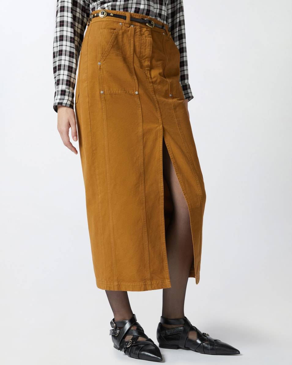 Pinko Langer Rock aus Baumwolle in Workwear-Optik Bis zu 50% Rabatt