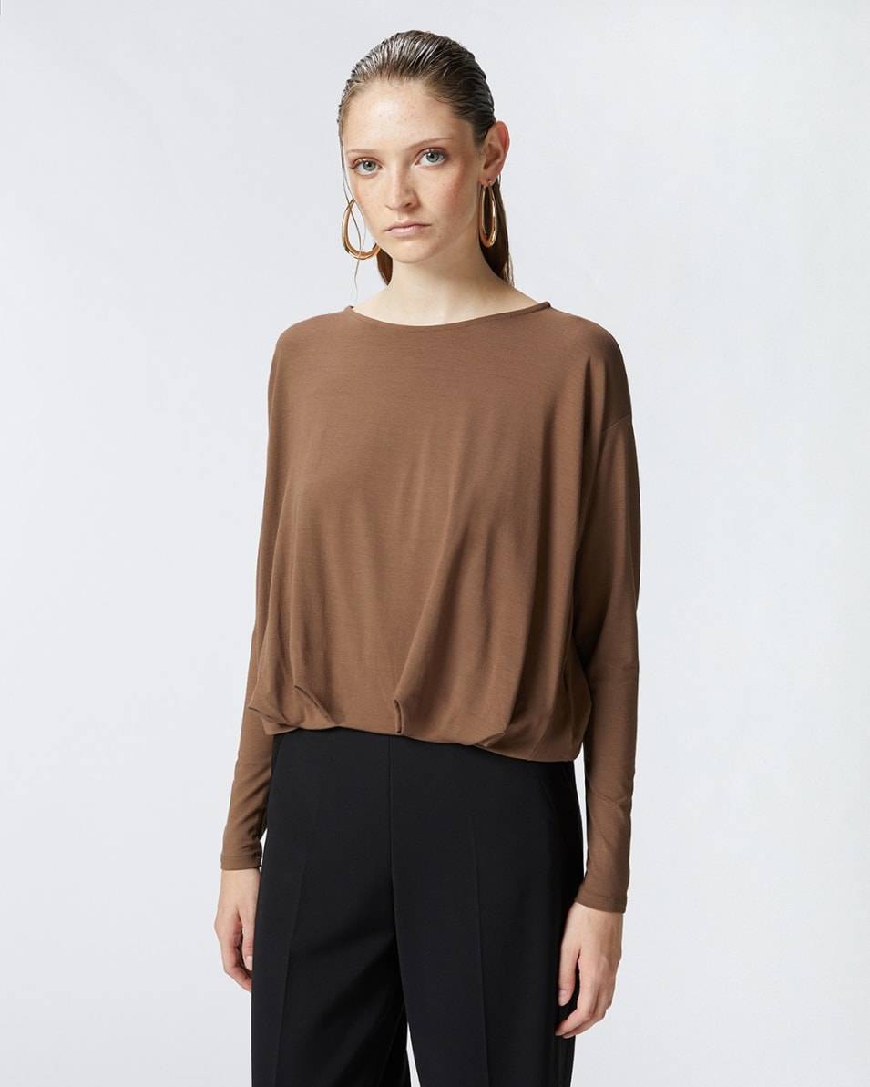 Pinko Pullover aus fließendem Jersey mit Drapierung Nur für heute