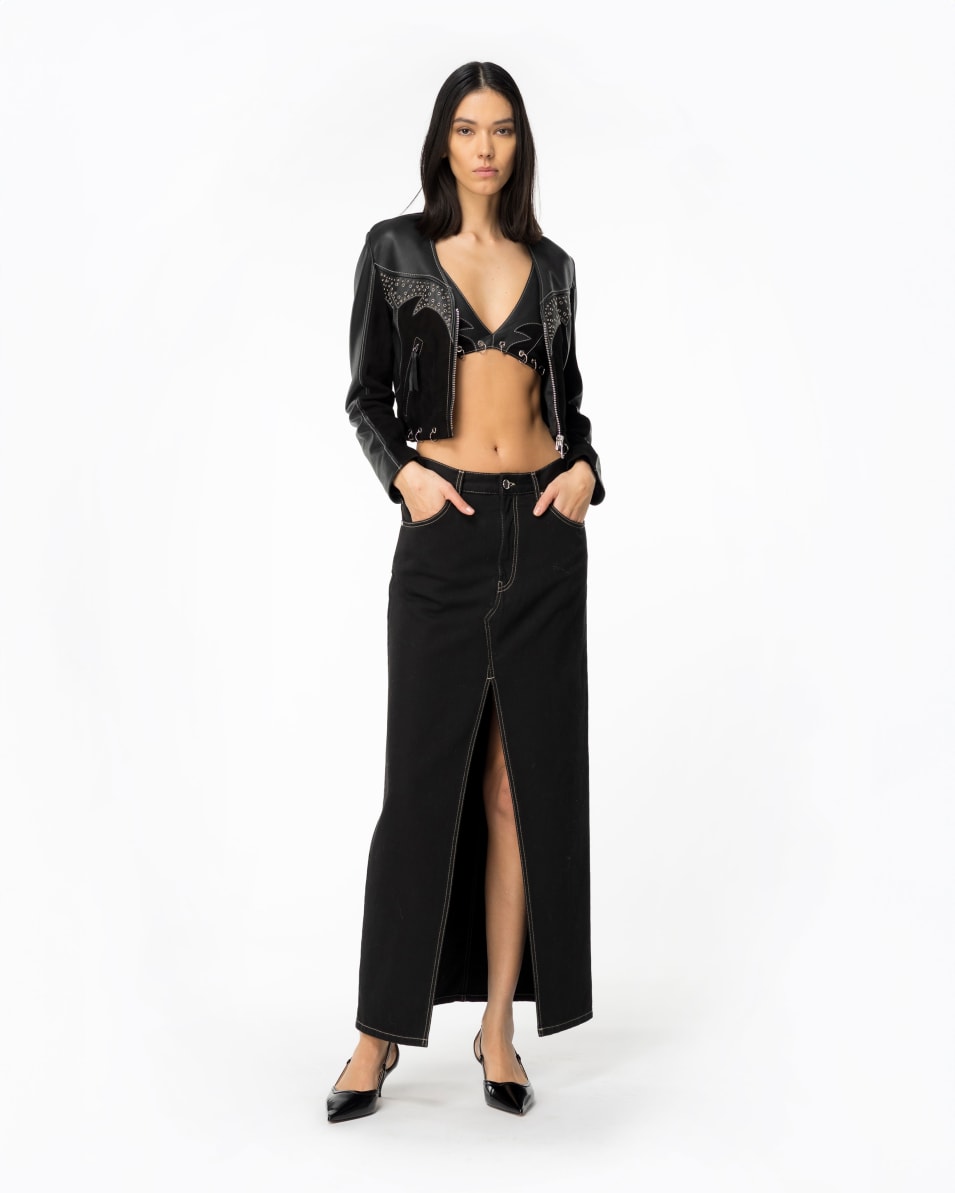 Pinko Rodeo-Top aus Leder und Veloursleder Clearance-Verkauf