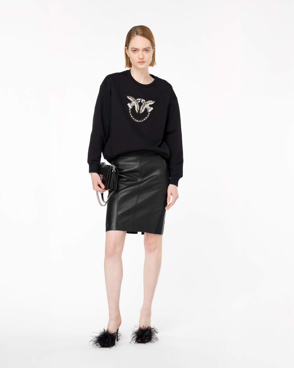 Pinko Sweatshirt Love Birds-Stickerei Neueste Mode
