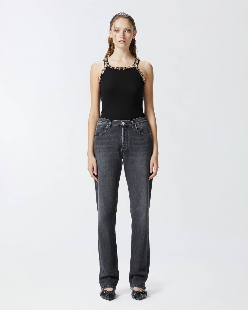 Pinko Gerade Jeans aus dunkelgrauem Denim Exklusive Angebote