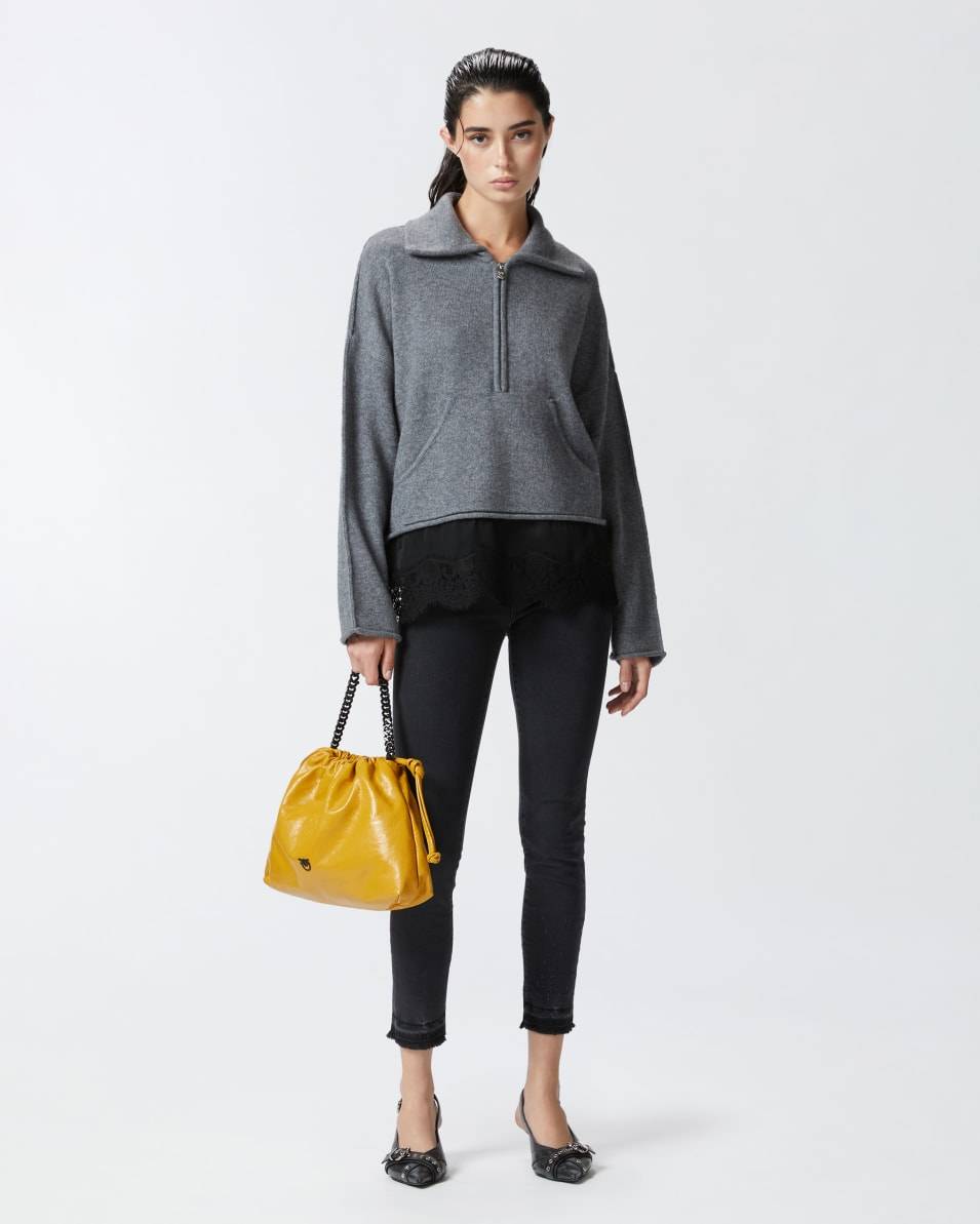 Pinko Enge Skinny-Jeans aus schwarzem Denim Sonderangebote
