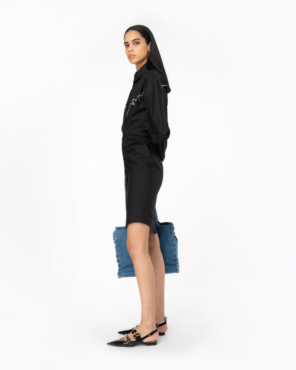 Pinko Mini-Hemdblusenkleid Stickerei im Rodeo-Stil Fabrik Onlineshop