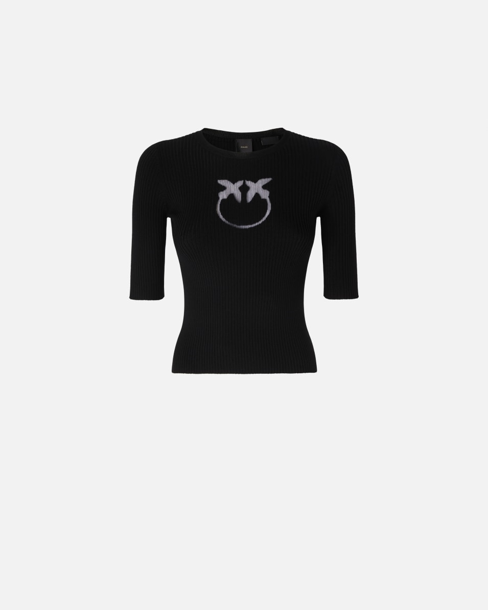 Pinko Halbarmpullover mit Logo aus Wolle Fabrikpreis