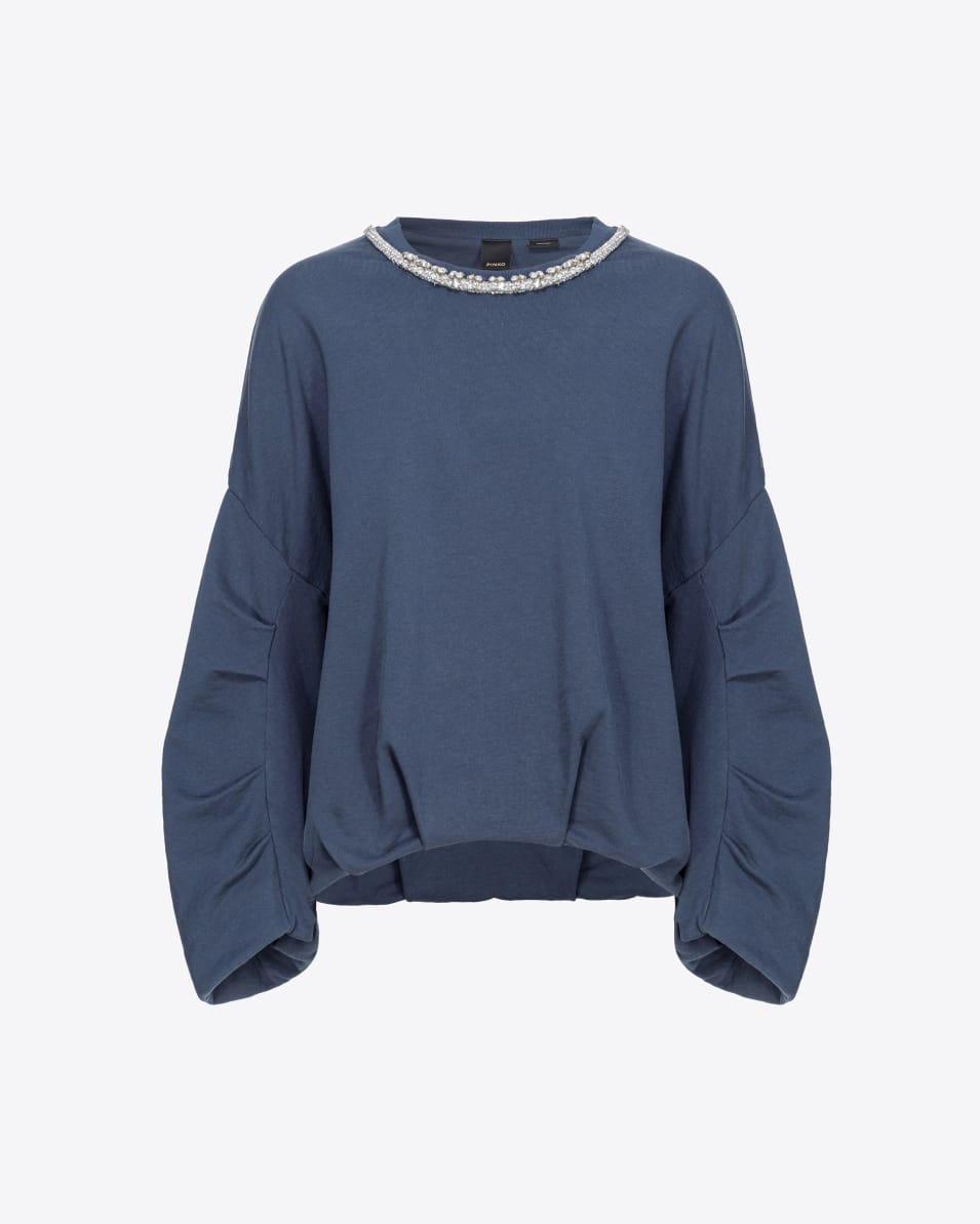 Pinko Sweatshirt mit Schmuckbesatz am Ausschnitt Vatertagsangebot