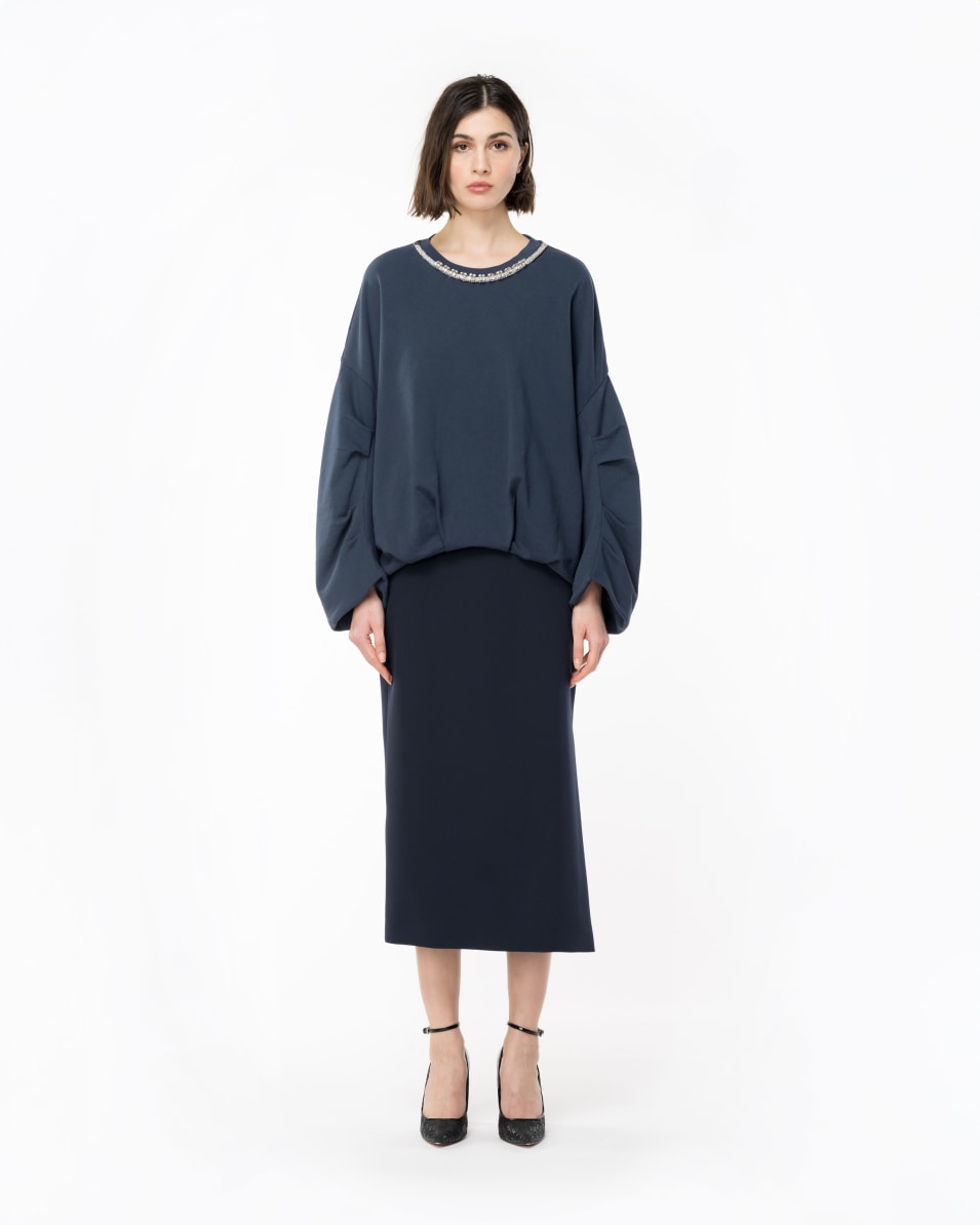 Pinko Sweatshirt mit Schmuckbesatz am Ausschnitt Vatertagsangebot