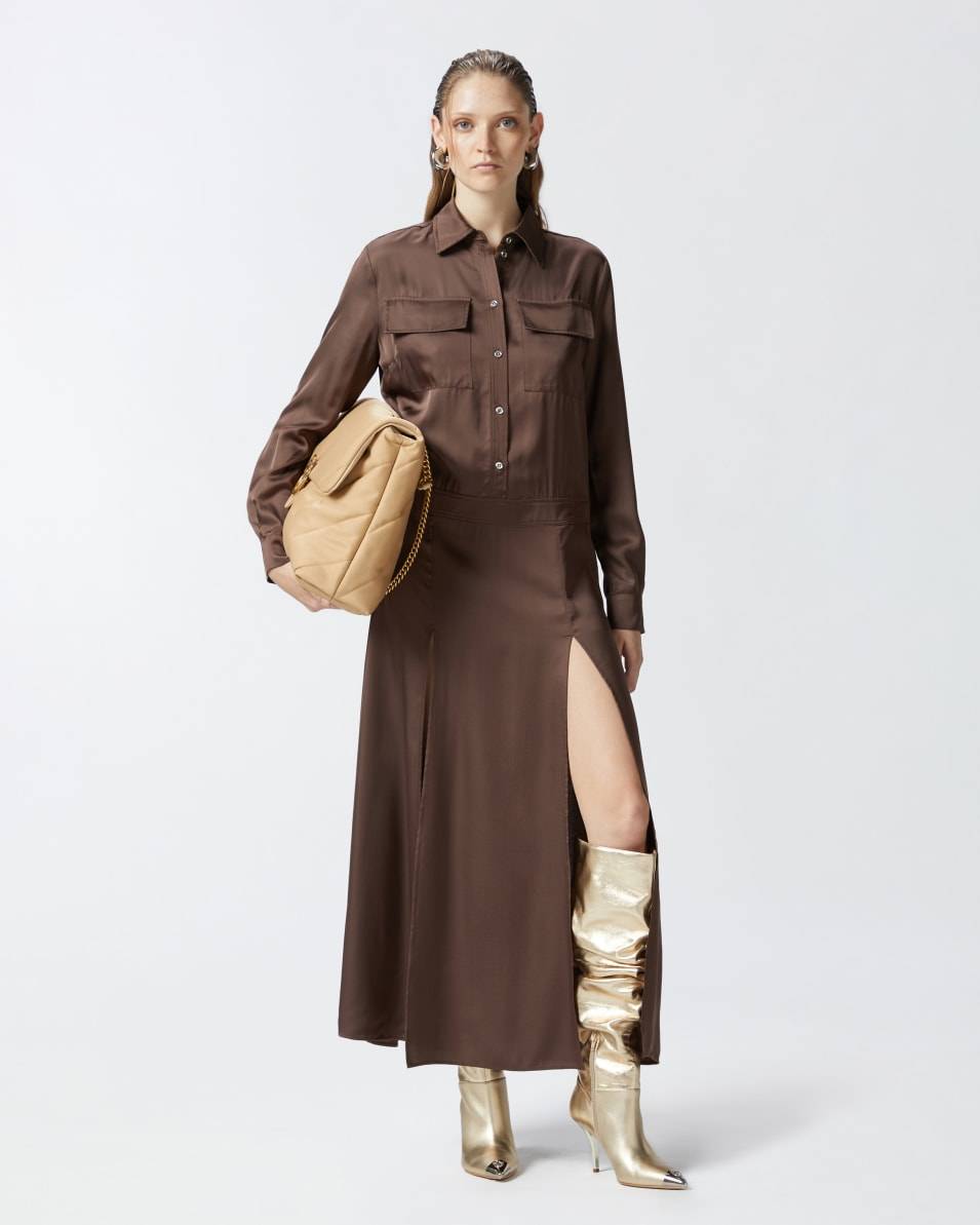 Pinko Langes Kleid aus Satin Blitzangebot