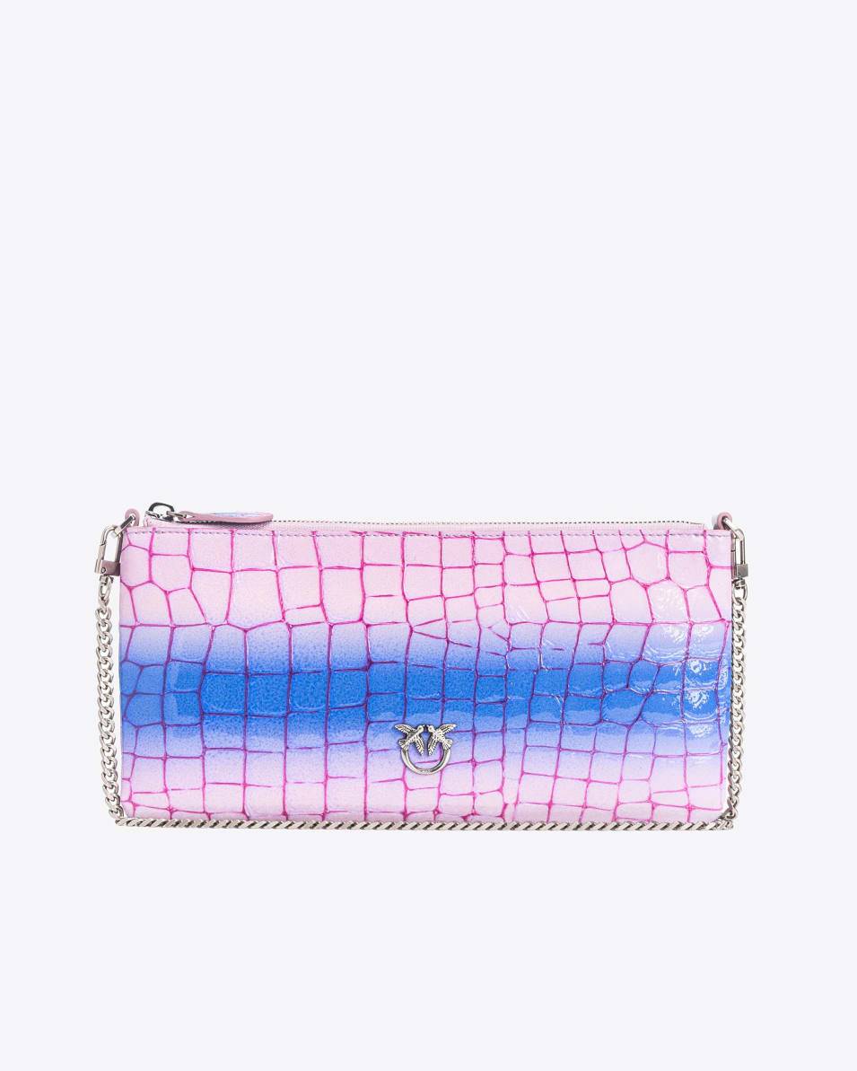 Pinko Horizontal Flat Bag Kroko glänzend Farbverlauf PINKO Galleria Bis zu 60% Rabatt
