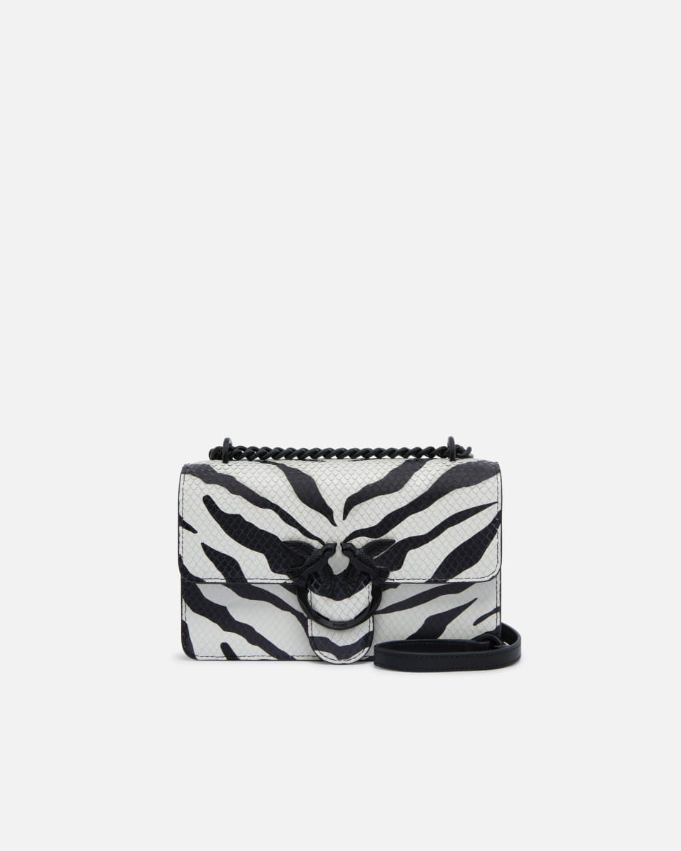 Pinko Kleine Lederumhängetasche Mini Love Bag mit Zebra-Print Sonderangebot der Fabrik
