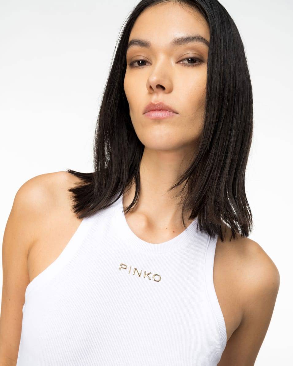 Pinko Geripptes Top mit Logo Rabatte dieses Monats