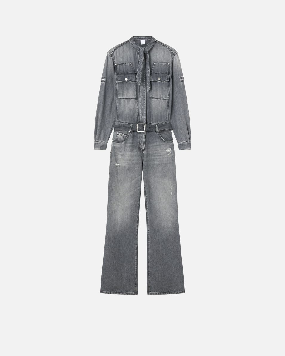 Pinko Hellgrauer Jeans-Jumpsuit Hotsell