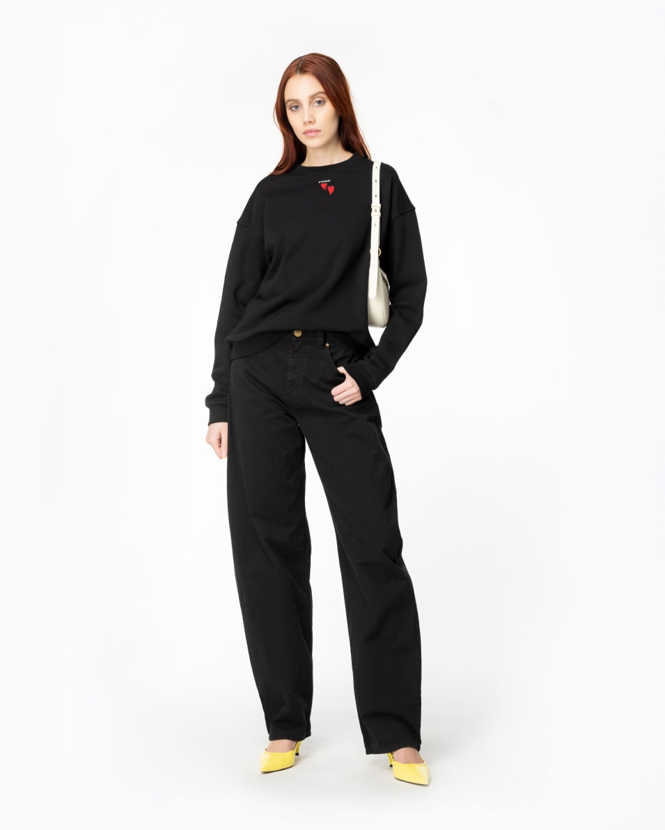 Pinko Sweatshirt mit Herzstickerei Versandkostenfrei