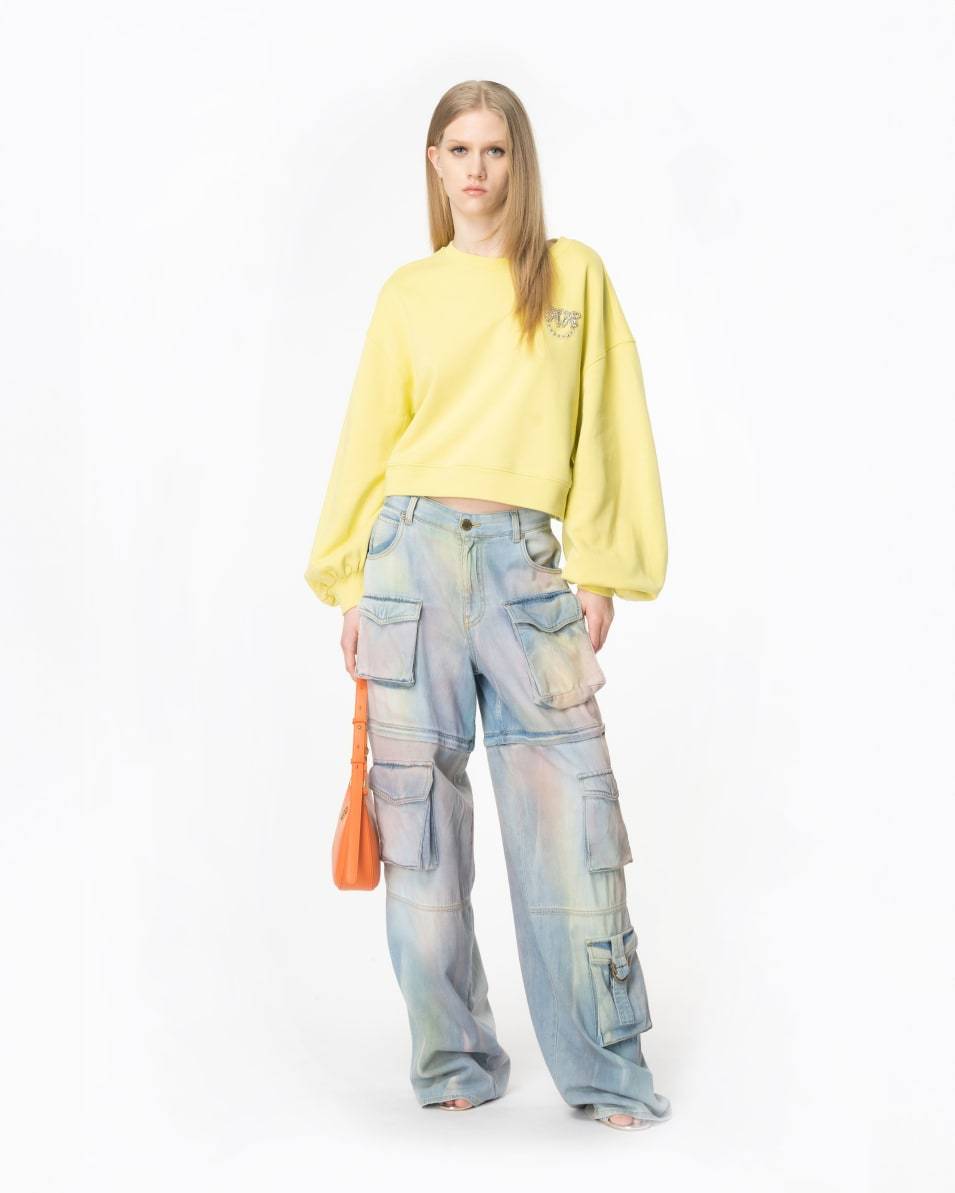 Pinko Boxy-Sweatshirt Love-Birds-Stickerei Begrenztes Angebot