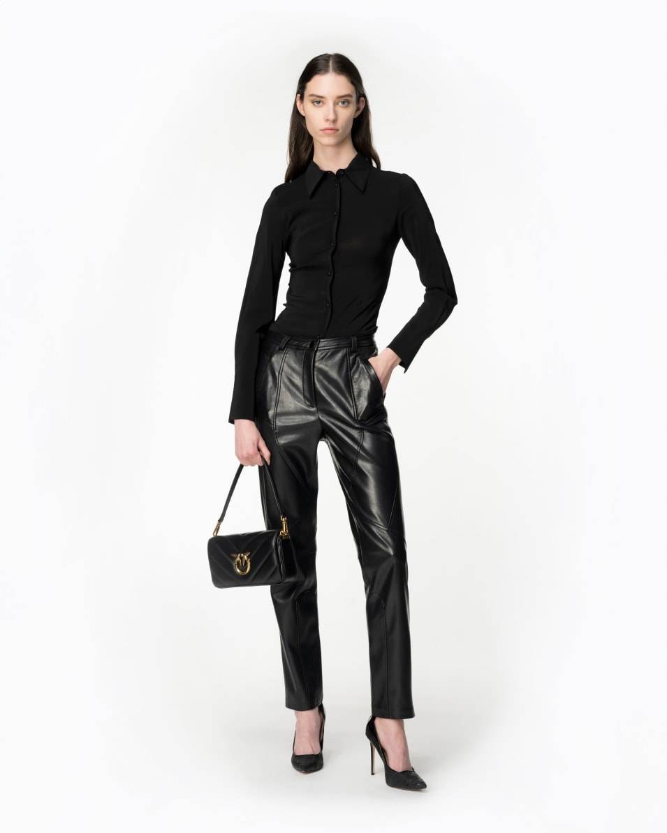 Pinko Hose in geknitterter Lederoptik Cyber Monday