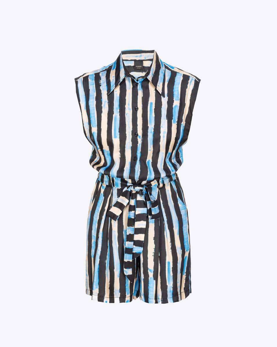 Pinko Kurzer Jumpsuit mit Pinselstrich-Print Valentinstagsangebot