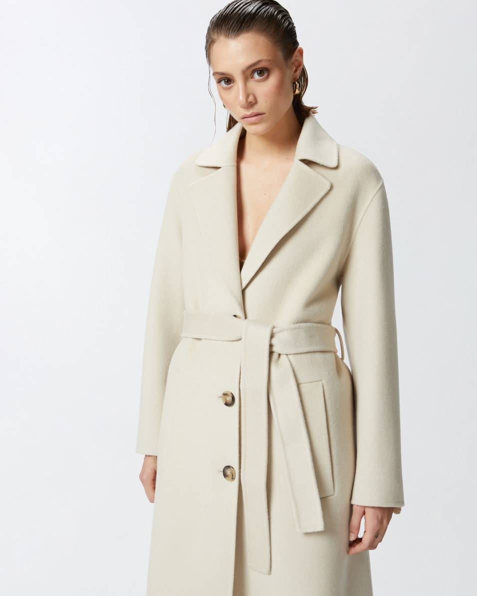 Pinko Langer Mantel mit Gürtel aus Double-Wollstoff Bis zu 60% Rabatt