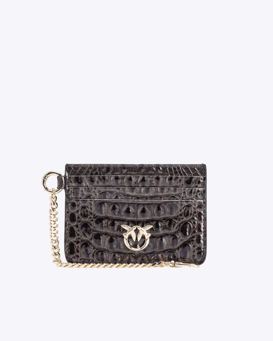 Pinko Leder-Kartenetui mit Kroko-Prägung PINKO Galleria 50% Rabatt für begrenzte Zeit