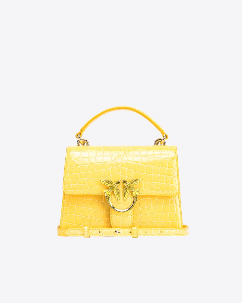 Pinko Mini Love Bag One Top Handle Light Krokoprägung glänzend PINKO Galleria Hotsell