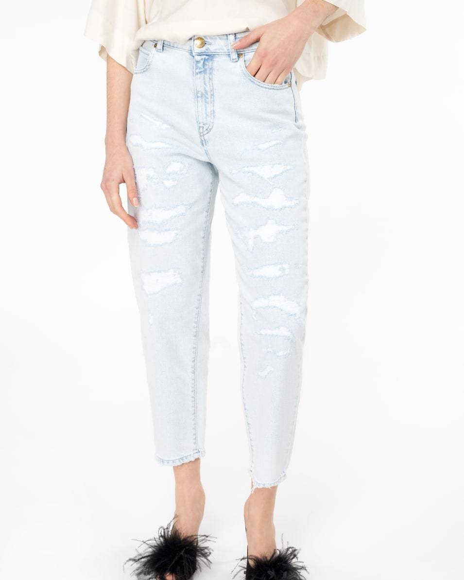 Pinko Jeans Straight Denim mit Rissen Limitierter Zeitrabatt