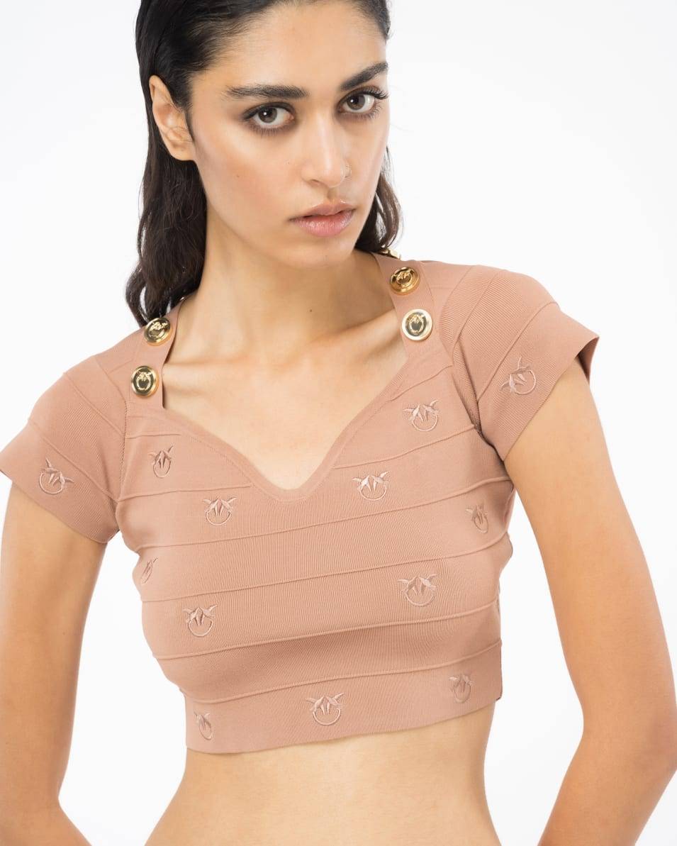 Pinko Crop-Top Jacquard Love Birds Fabrikpreis