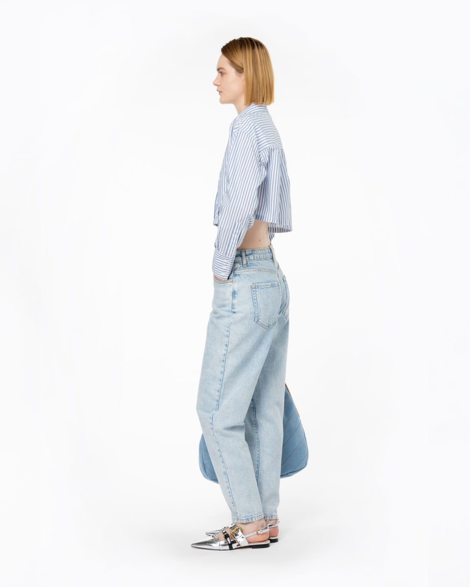 Pinko Cropped-Bluse gestreift Preisnachlass